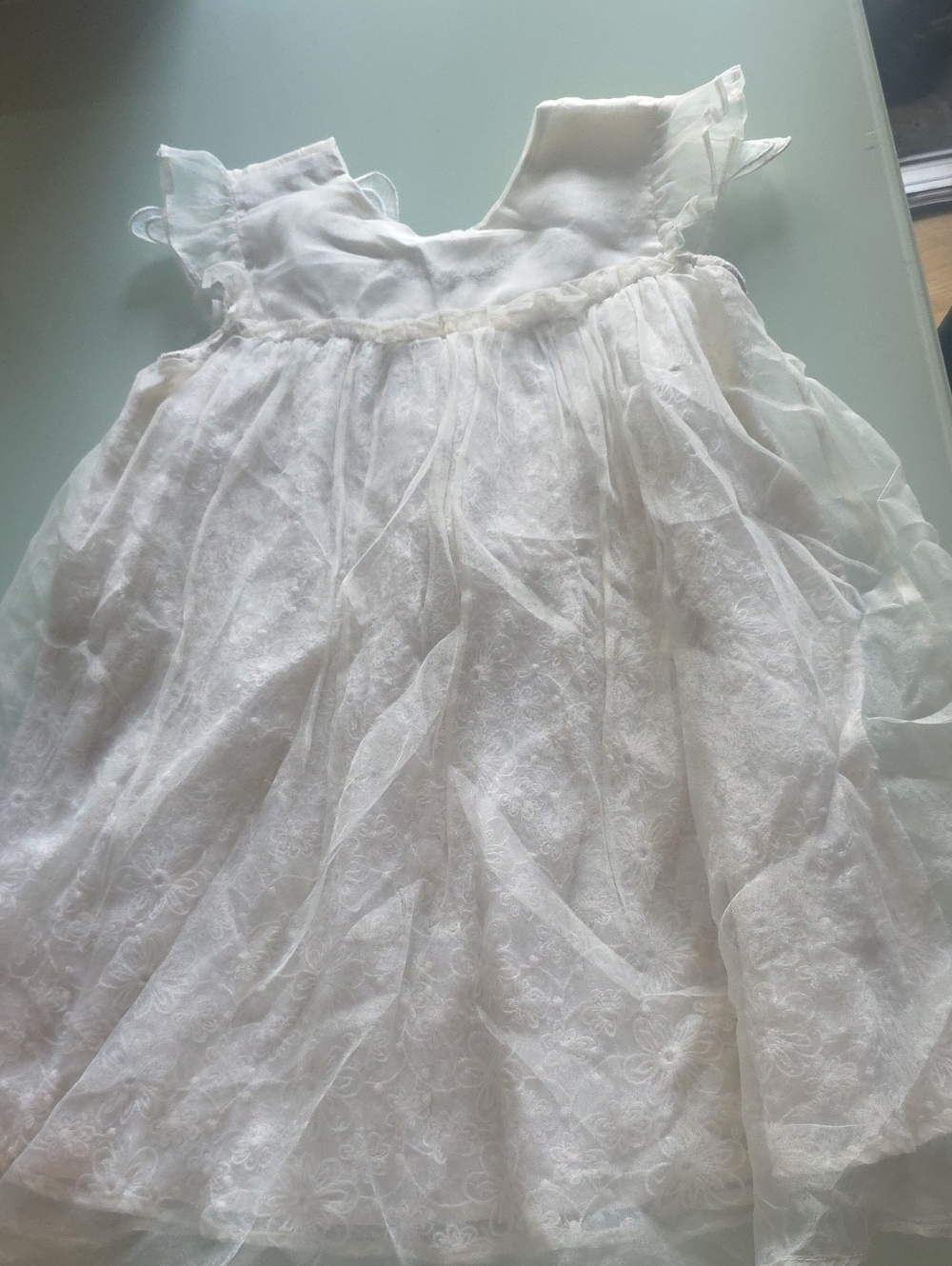 Tartine et Chocolat White Lace Overlay Dress